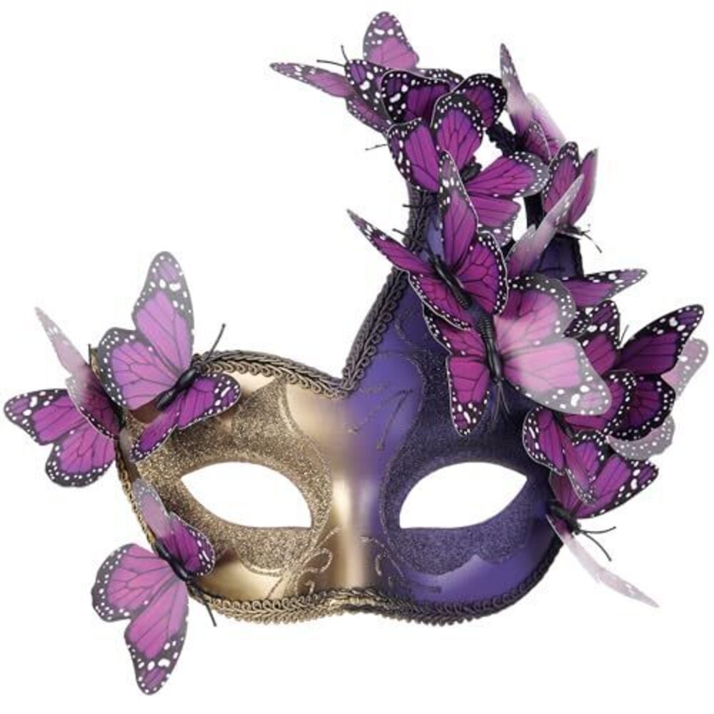 1504 Purple Butterfly Masquerade Mask - Elf Mysterious Fantasy Fairy Masks